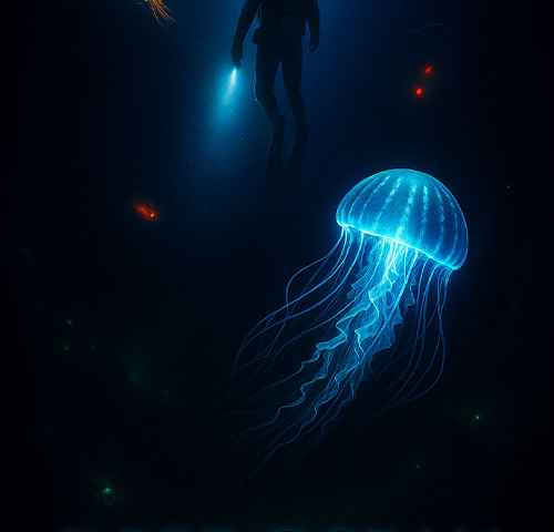 Deep Ocean Lights in the Abyss